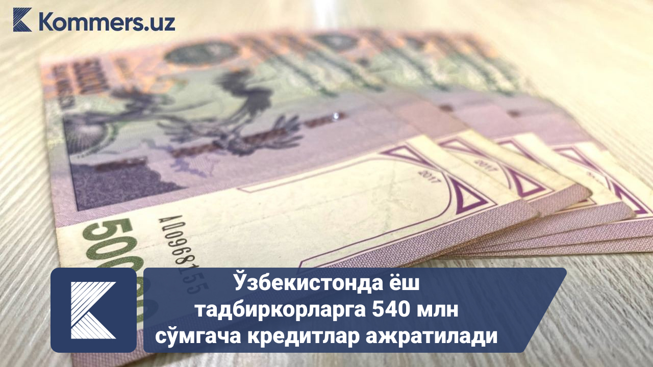 Ўзбекистонда ёш тадбиркорларга 540 млн сўмгача кредитлар ажратилади
